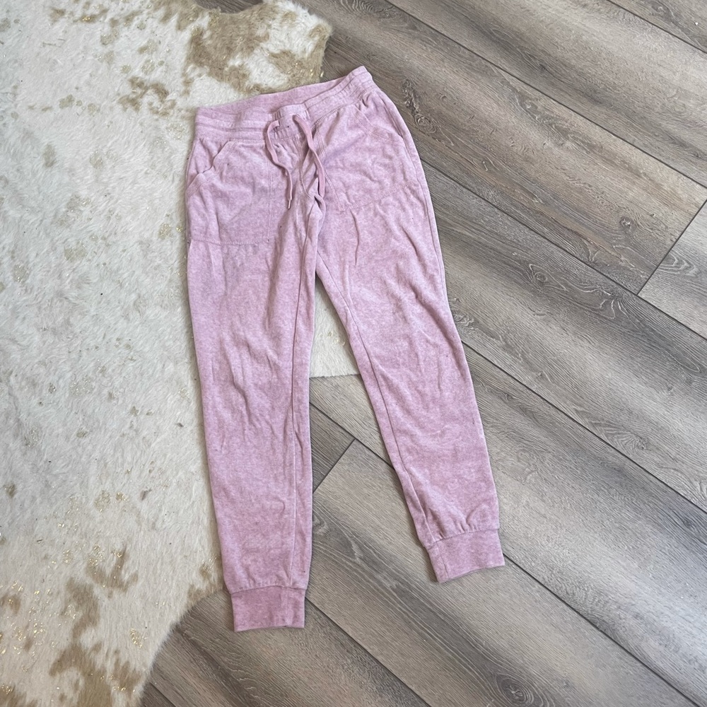 Full tilt pink pink velour jogger sweatpants